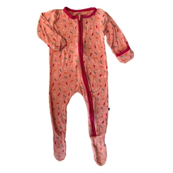 Kickee Pants Bamboo Pink One Piece Footed Sleeper Size 6-69 Months - Picture 2 of 7